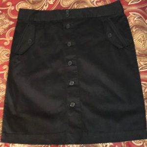 American Living Black cotton button down skirt